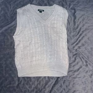 White knitted sweater vest